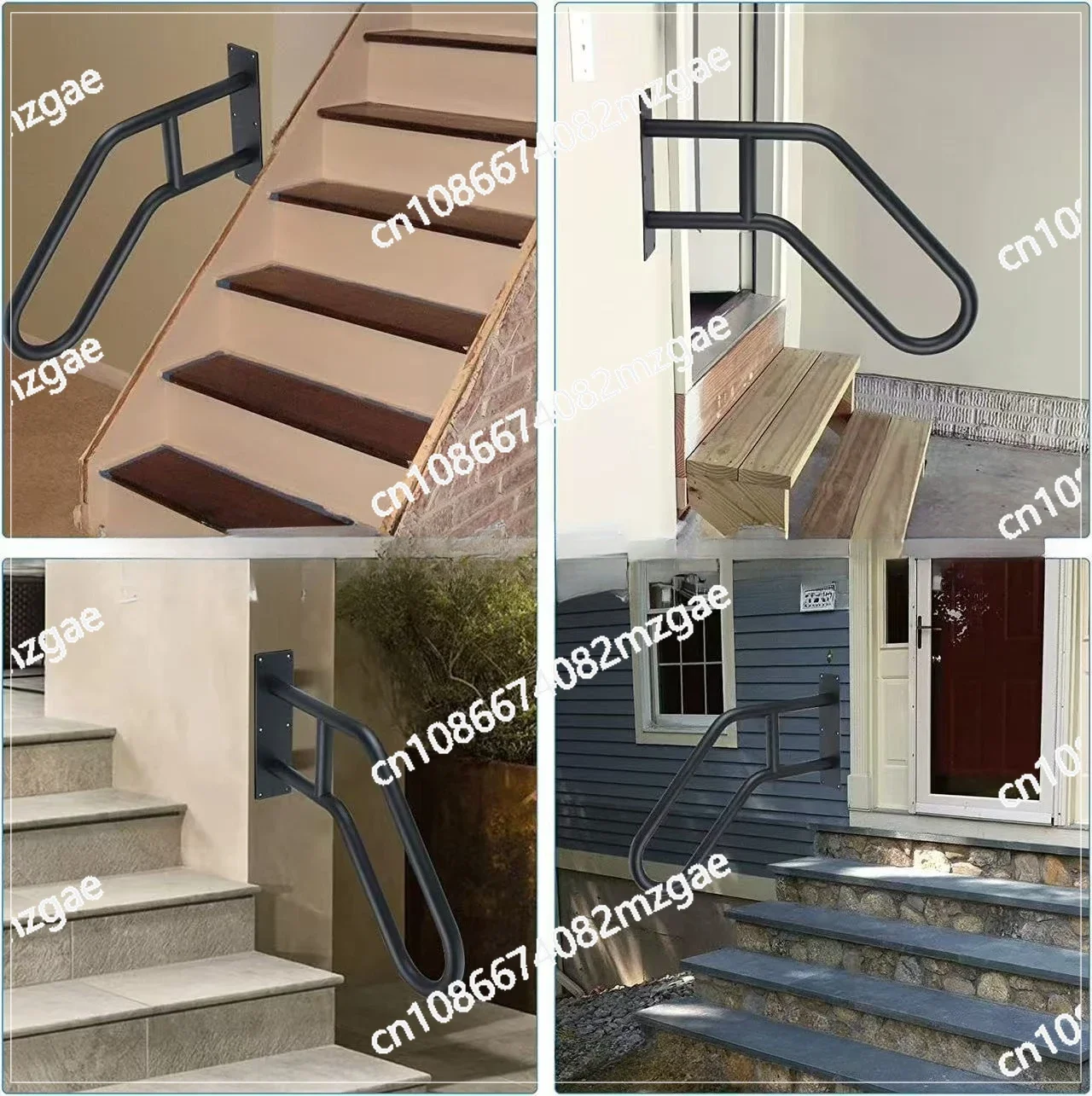 

Несущие 80 кг матовые черные наружные поручни Прочные металлические поручни и защитные поручни Идеально подходят для крыльцов и полов