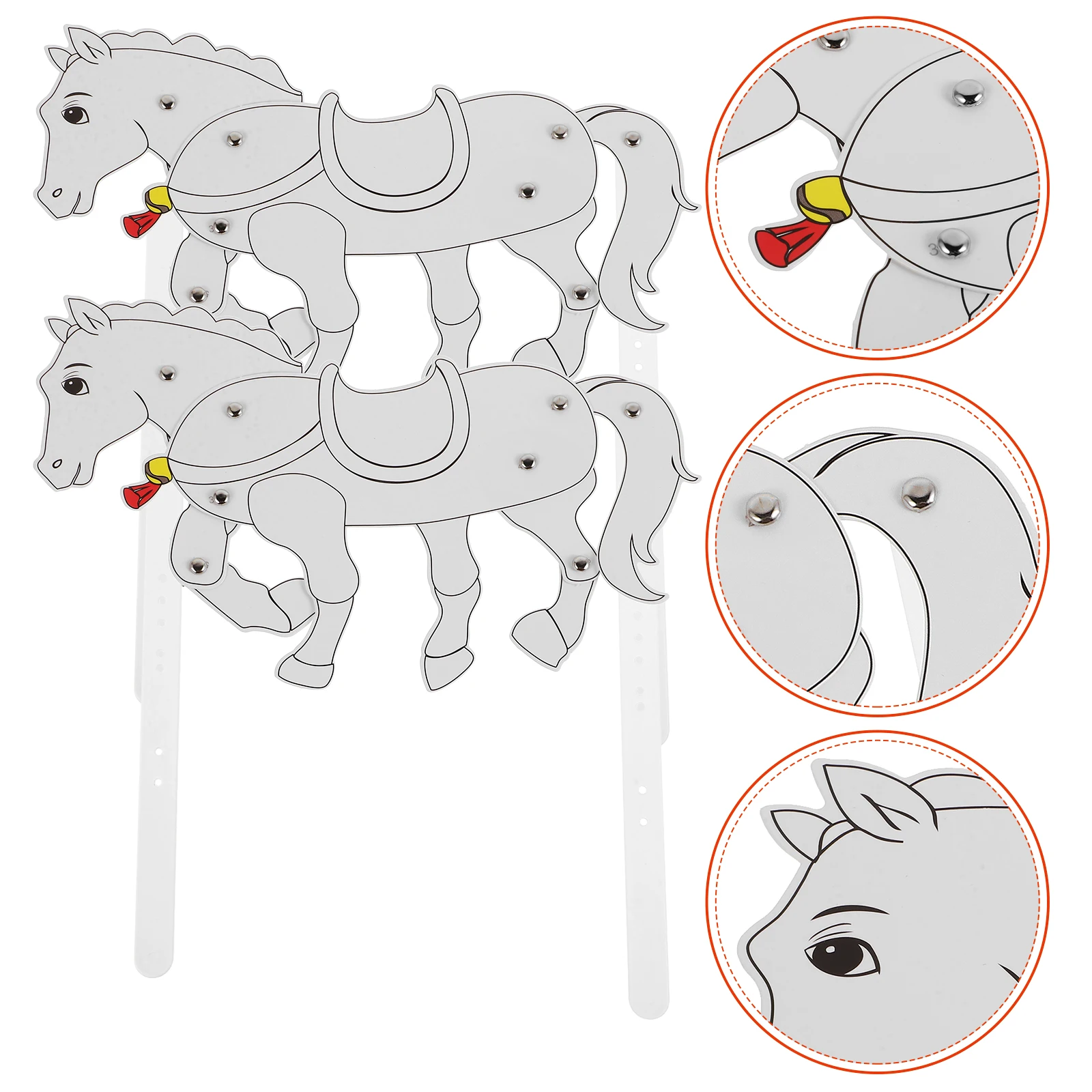 4 Uds. Marionetas de sombra artesanales DIY marionetas caballo juguete accesorio chino accesorio de plástico colorido