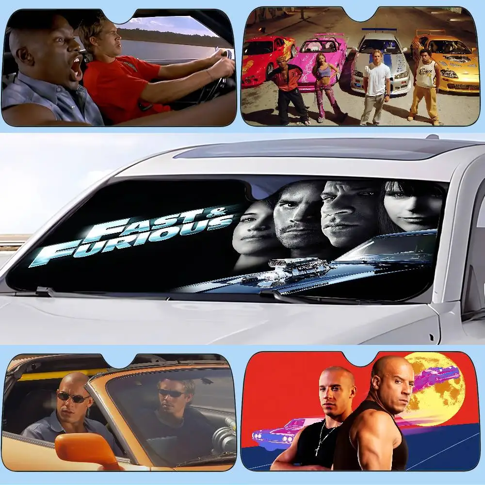 Movie F-Fast And F-Furious Car SunShade Windshield Cover UV Protection Auto Visor Accessories For Cars