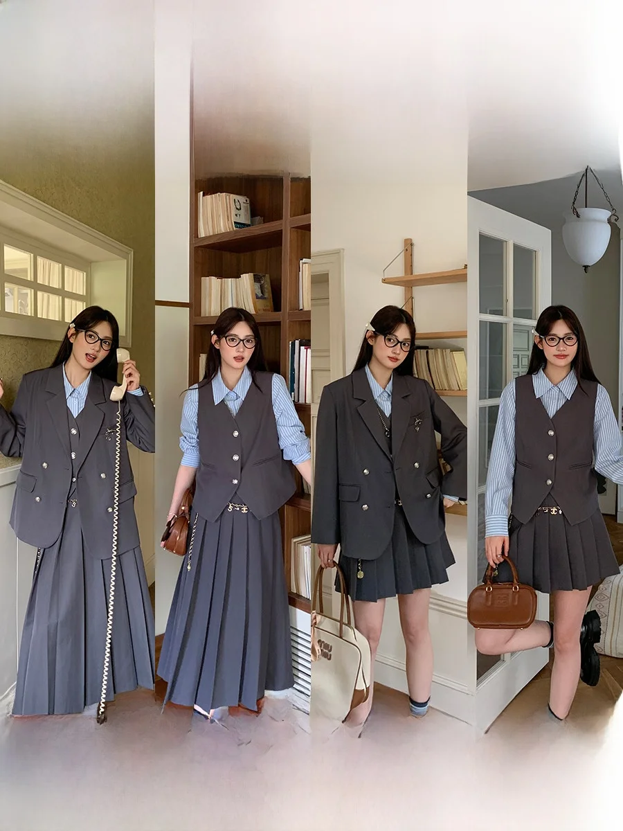 

Li Xiaolong College Sle футболка комплект больших размеров женская модная верхняя одежда жилет юбка ансамбль осенняя повседневная одежда