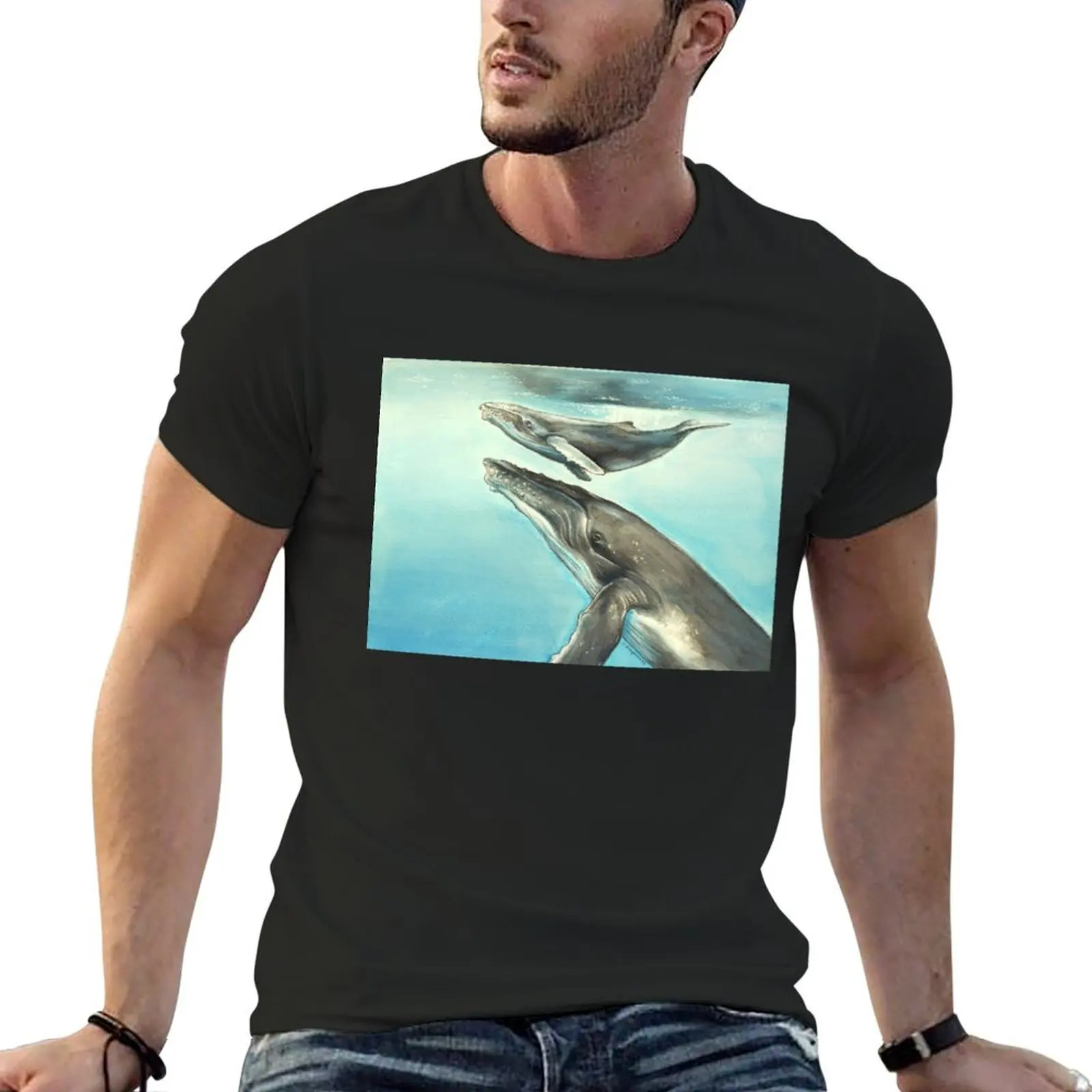 Humpback whale and calf T-Shirt baggy shirts anime t shirts cheap stuff rapper graphic tees black t shirts for men