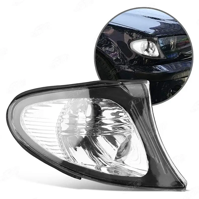 ضوء المؤشر الأمامي للسيارة ضوء زاوية إشارة العدسة الشفافة مناسب لسيارات BMW 3 Series E46 02-05