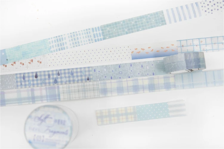 Journal GO 1,5cmx2M Collage Washi Tape Stoffreste Vintage Gitter-Landschaftsmuster Kreatives DIY Journal Karten Schreibwaren – Detail 15