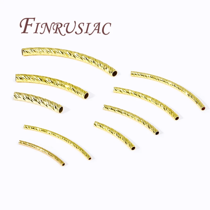 20 Stück 18 Karat vergoldetes Messing, gebogenes Rohr für Schmuckherstellung, DIY-Armbänder, Halsketten, Zubehör, Rohr-Abstandshalter-Verbindungsperlen – Detail 21