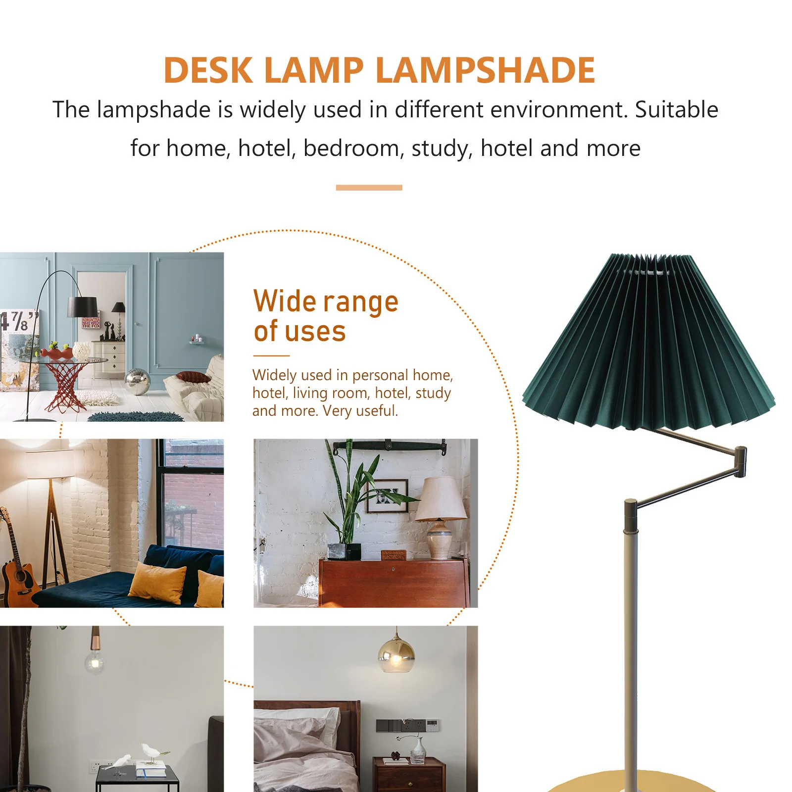 

Green Gray Lampshade Pleated Design Dustproof Table Light Shade For Home Bedroom Study Hotel Lampshades For Table Lamp