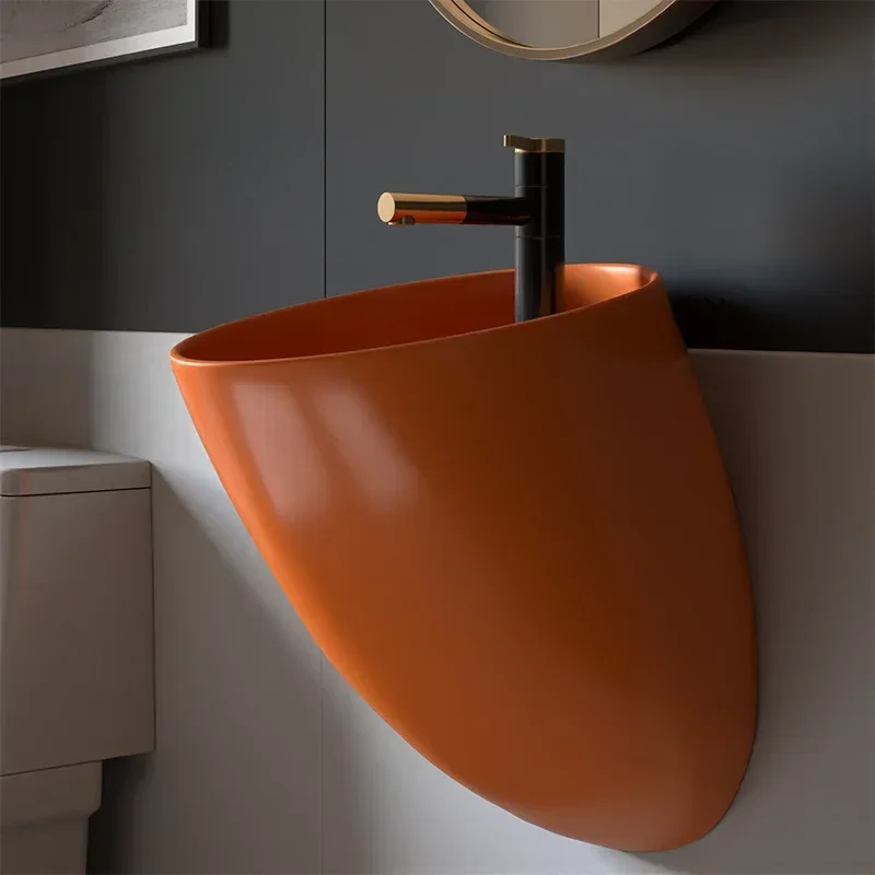 Lavabo de cerámica para el hogar TAO, lavabo de pared, lavabo de pared para proyecto, lavabo pequeño para balcón