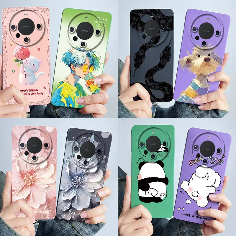 For Huawei Mate 60Pro Phone Case 60 Pro ALN-AL00 ALN-AL80 Cover Silicone Sweet Painted Shell Cartoon Funda Printed Casing Coque