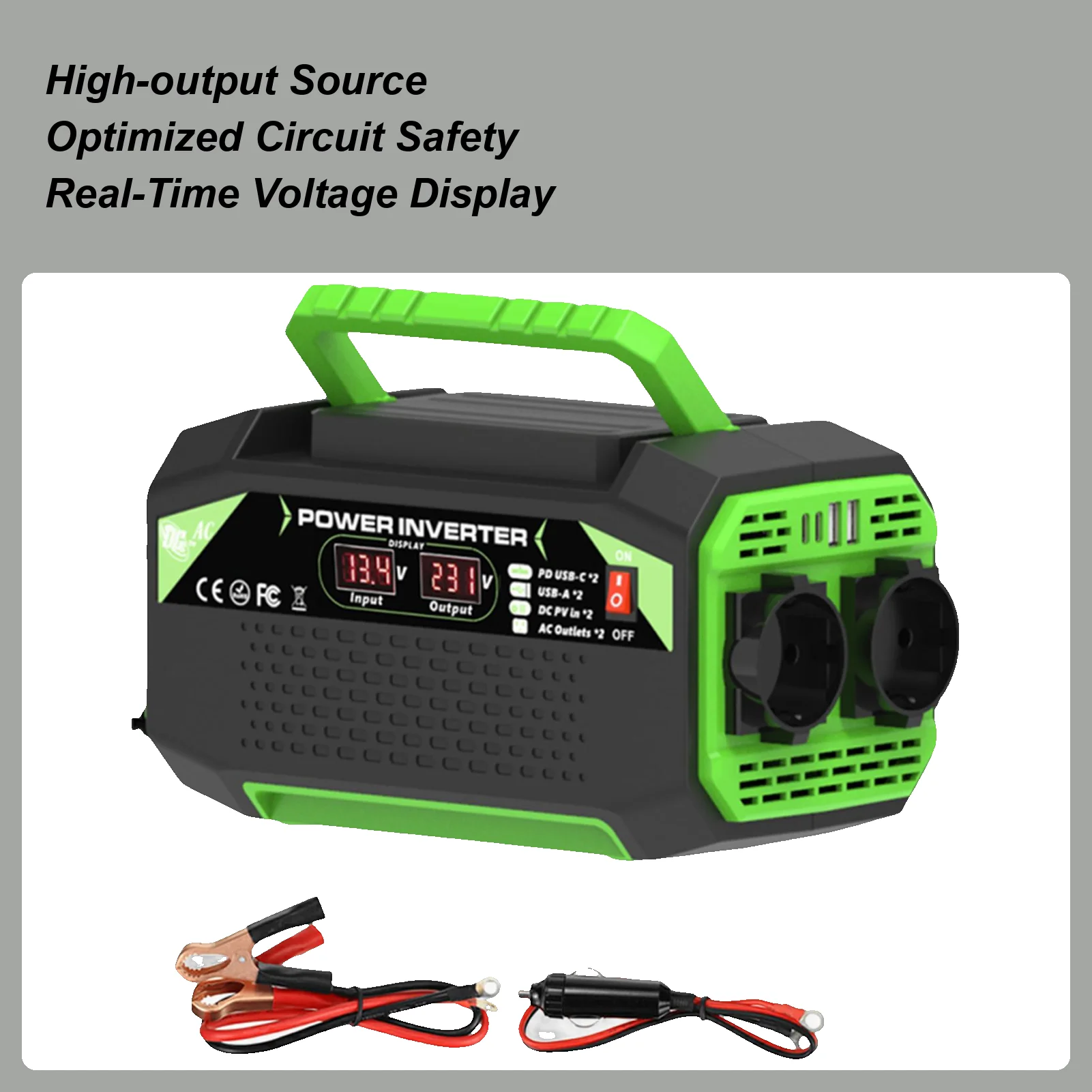 

Car Inverter 300W Car Inverter DC 12V To 220V/110V AC Digital Display Charger With 2 Sockets 4 USB Ports Plug Outlet For Driving