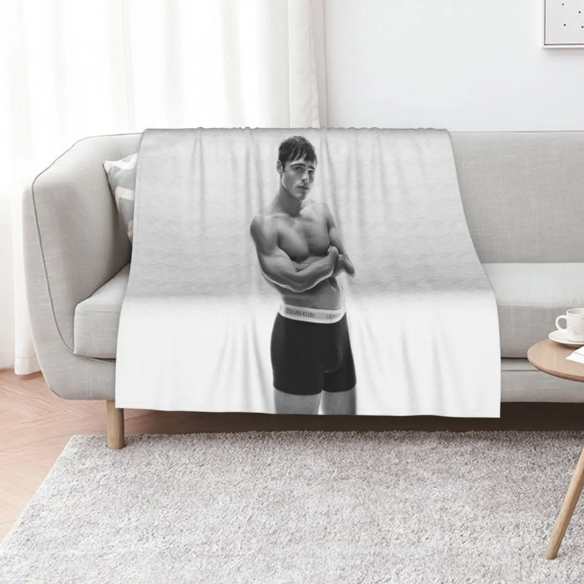 

Jacob Elordi Throw Blanket Extra Large Throw Vintage Furrys Nap Blankets