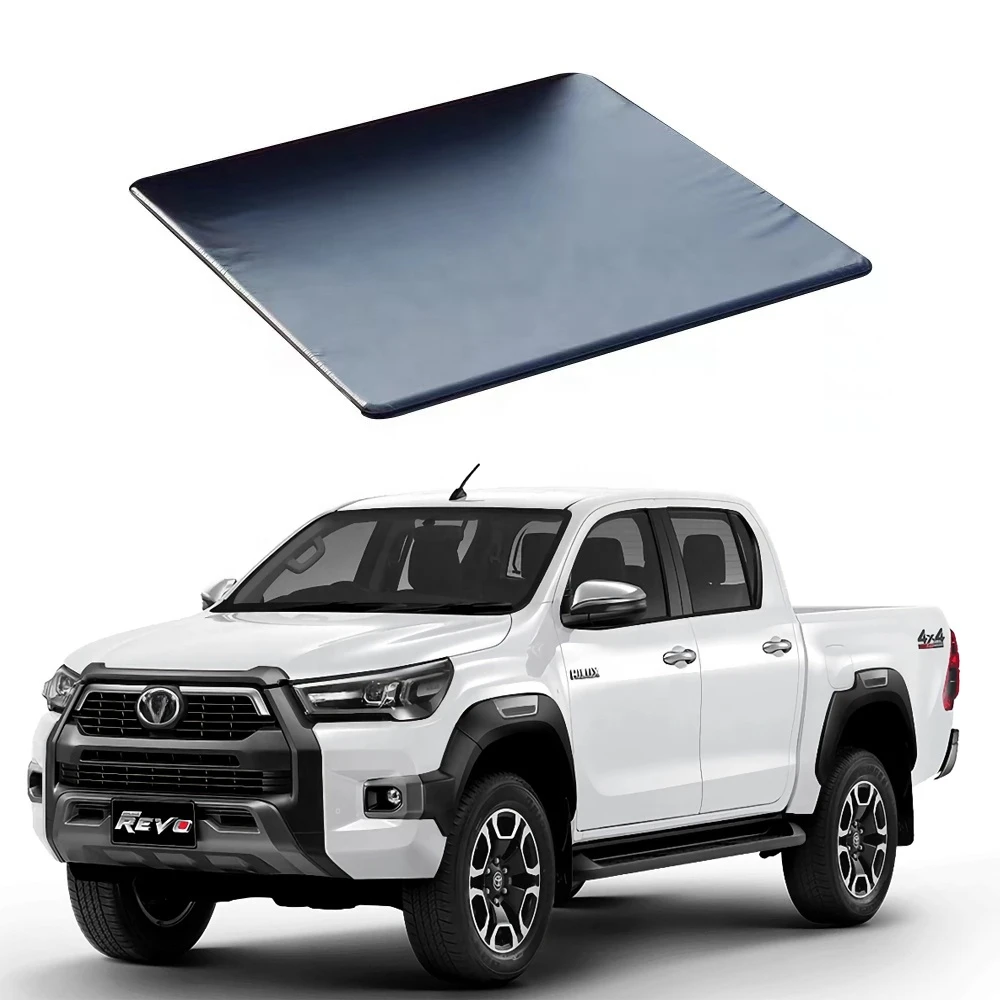 

Top Quality Pickup rolling up soft tri-fold truck bed cover tonneau cover for hilux revo