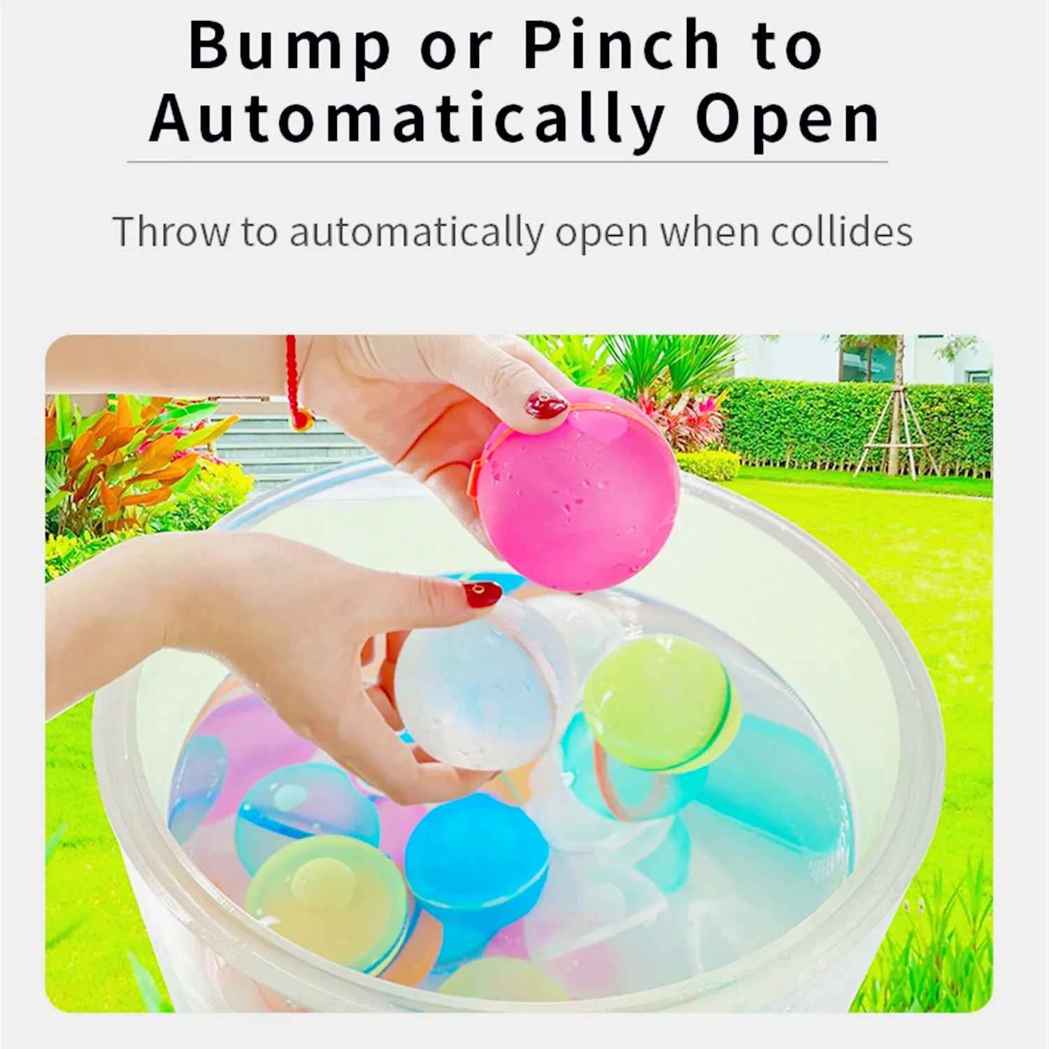 Water Balloon Magnetic Reusable Water Balloons Refillable Quick Fill Self Sealing Water Bomb Splash Balls for Kids Swimming Pool