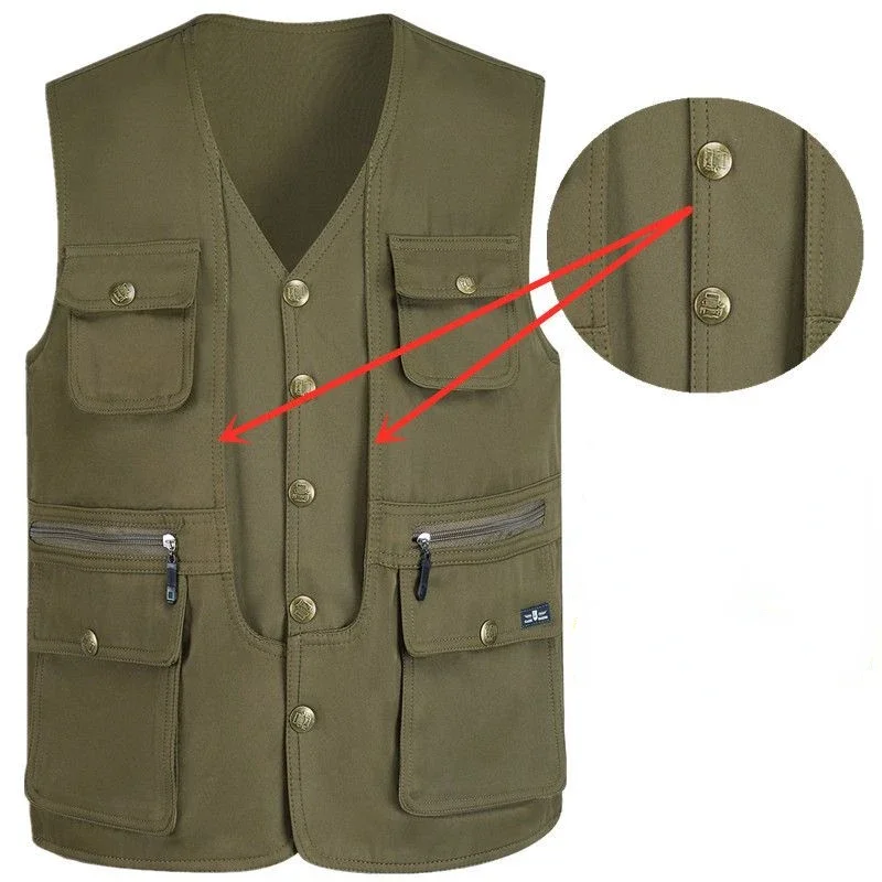 Multi-Pocket Outdoor Sport Fishing Photography Vest Men Military Tactical Jacket Sleeveless Clothing Biker Safety Vest Clothing