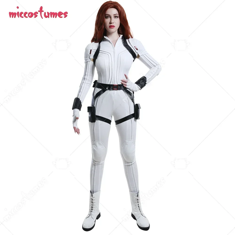 

Miccostumes Women's White Cosplay Costume Bodysuit Zentai Jumpsuit for Women Halloween Costume Party