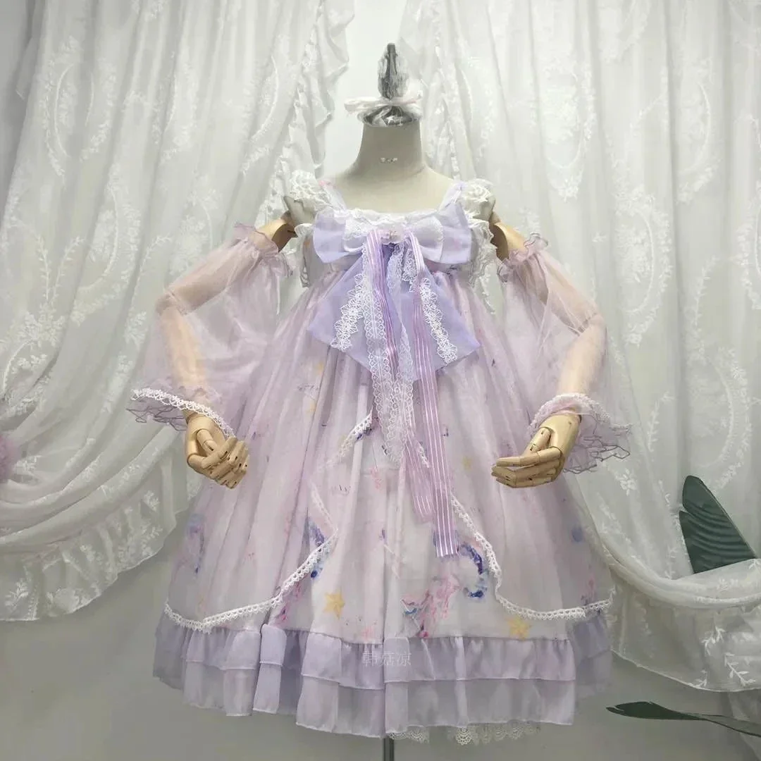 MAGOGO Original Lolita OP Dress Soft Girl Sleeveless Cute Bow JSK Suspender Dress