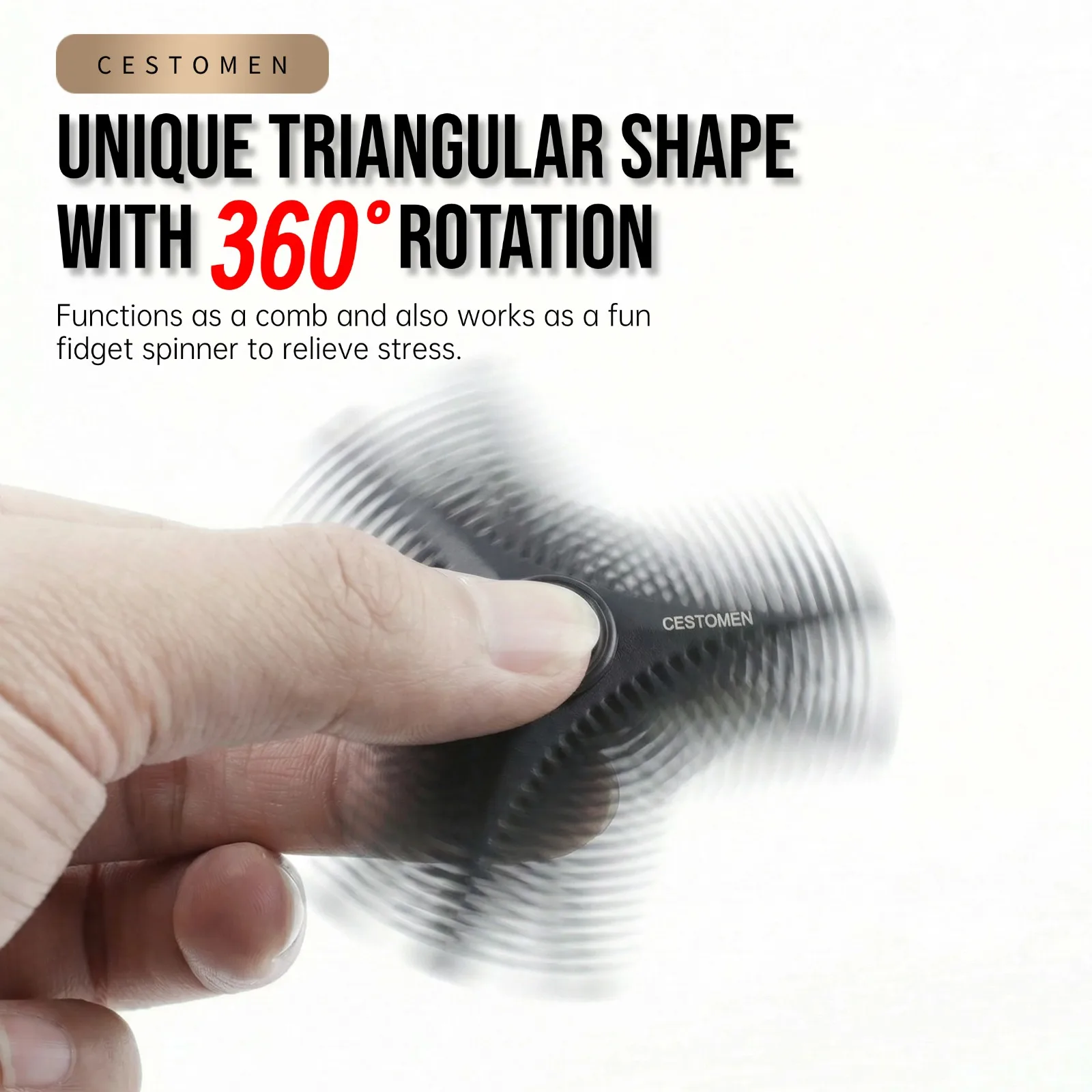 2/4Pc New Triangular Pocket Rotating Combs Fidget Bearing Portable Oil Head Comb For Men Mini Beard Combing Barber Styling Tools