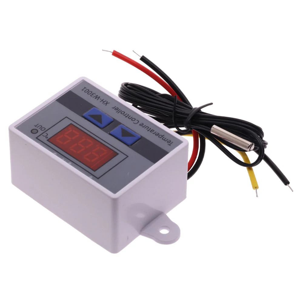 10A 12V 24V 220VAC Digital LED Temperature Controller XH-W3001 For Incubator Cooling Heating Switch Thermostat NTC Sensor