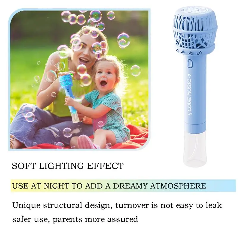 Varita de burbujas iluminada, soplador de burbujas, juguete automático de recuerdo de fiesta al aire libre con luz y soluciones para niños de 3 a 16 años