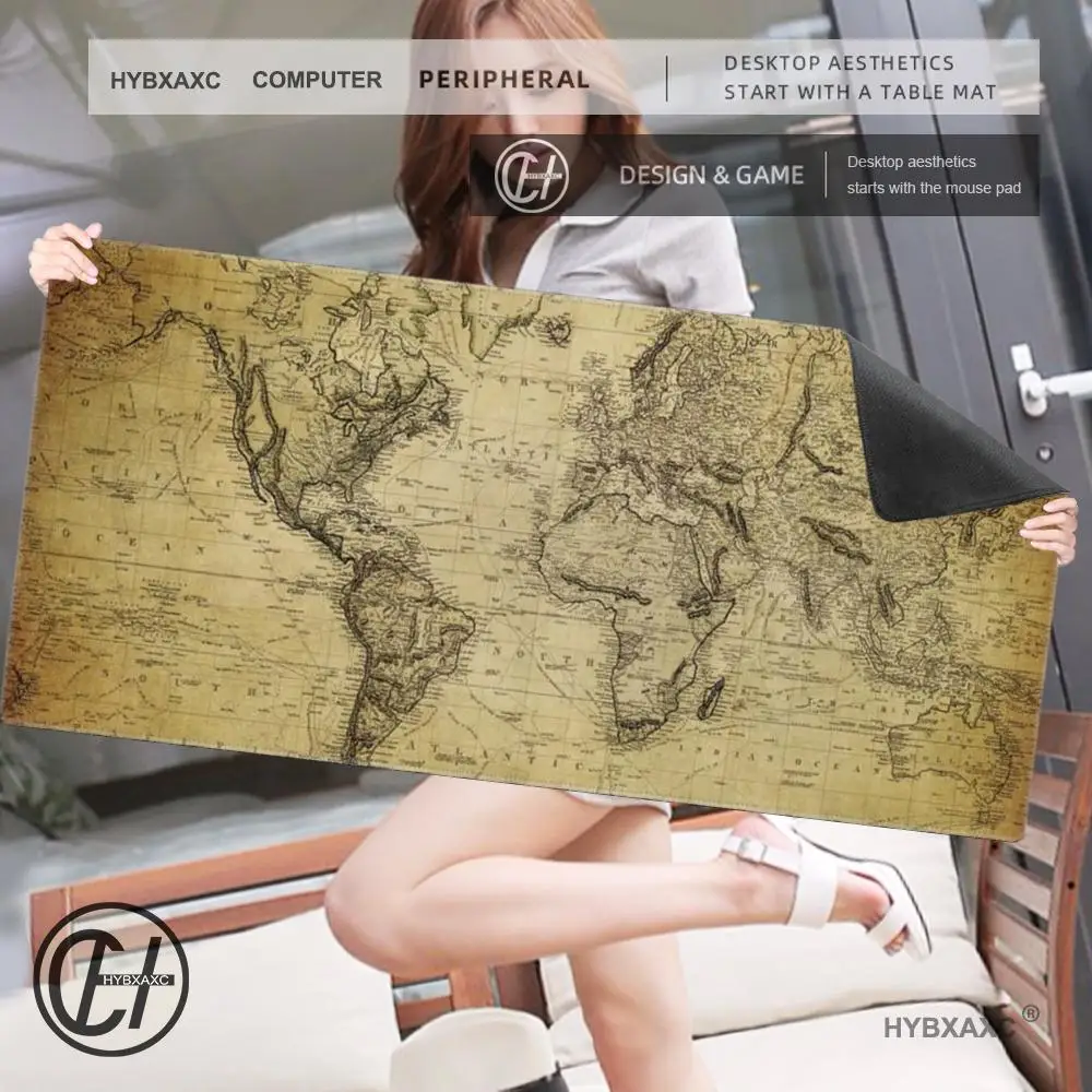 الرجعية المدينة القديمة خريطة العالم لوحة الماوس لطيف HD لوحة مكتب الموسعة الألعاب لوحة المفاتيح الحصير كبيرة 90x40 سنتيمتر XXL ألعاب ماوس #5