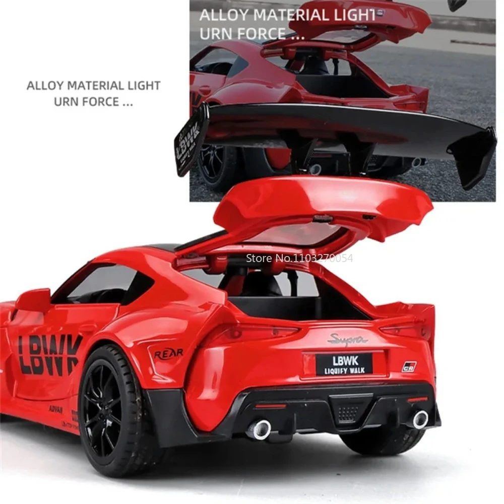 1/22 Scale SUPRA  Alloy Model Car Diecasts Toy High Simulation Metal with Sound And Light Racing Cars Kids Toys Gifts Collection