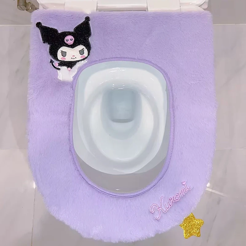 Simpatico cartone animato peluche tappetino per wc domestico inverno caldo wc coprisedile impermeabile