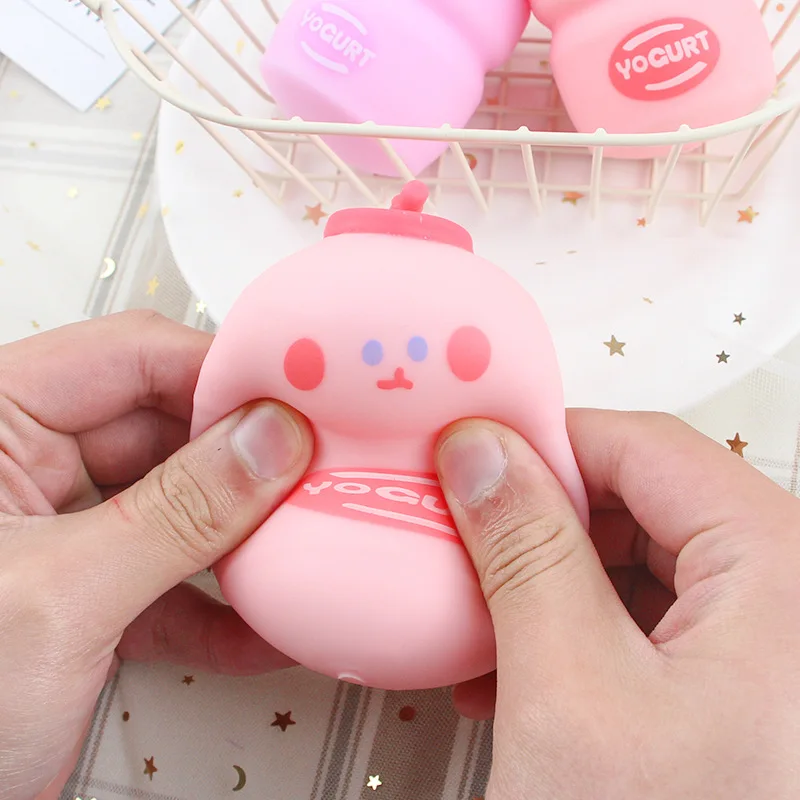 Creative Decompression Milk Jar Kneading Squeeze PU Slow Rebound Cute Cartoon Kids Toy Kawaii Decorations Over Family Girl Gifts