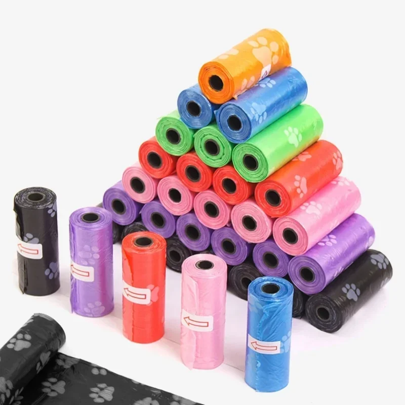 

10Rolls Degradable Pet Dog Waste Poop Bag With Printing Doggy Bag Degradable Pet Waste Clean Poop Bag Dog Up Clean Bag Dispenser