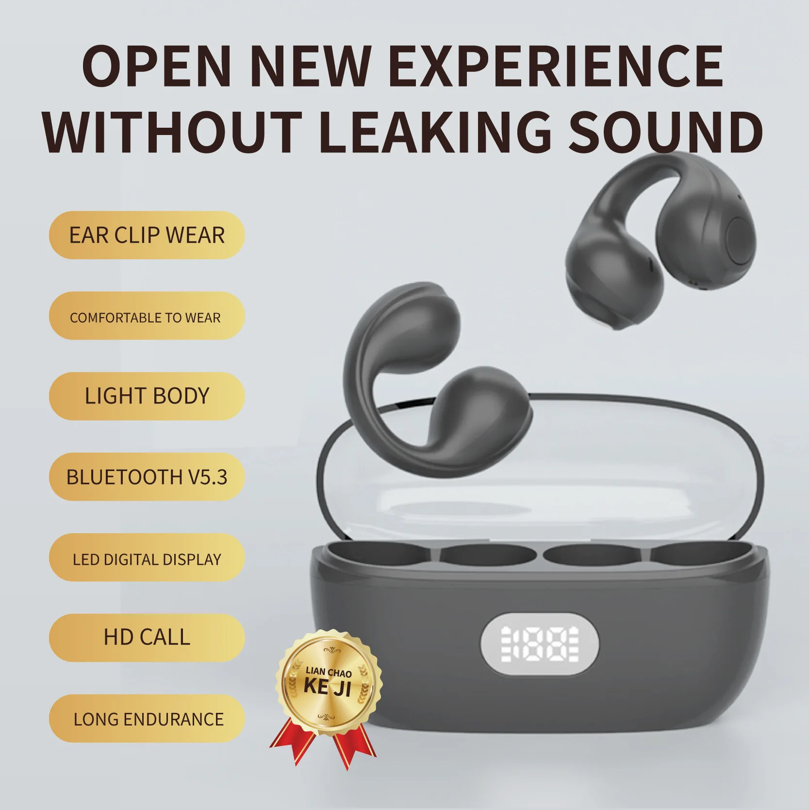 سماعة أذن لاسلكية T33 مزودة بتقنية البلوتوث ، سماعة أذن TWS ، سماعة رأس رياضية مفتوحة وغير مؤلمة ، سماعة رأس ، سماعة أذن قابلة للثني لهواتف Andriod ISO