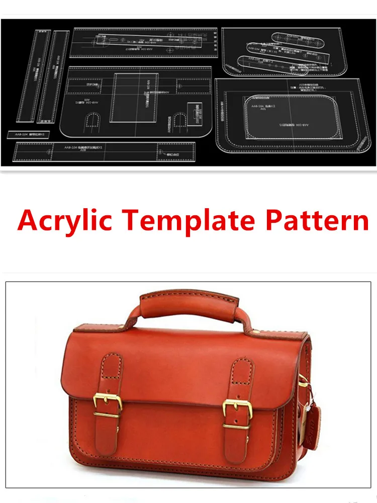 1Set Acrylic Template Pattern for Lovely Shoulder Bag Soft Leather Craft Pattern DIY Simple Style Bag Stencil Sewing Pattern