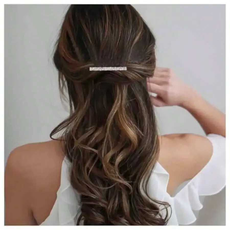 

Boho Crystal Hair Barrette Alloy Rhinestone Side Clip For Women