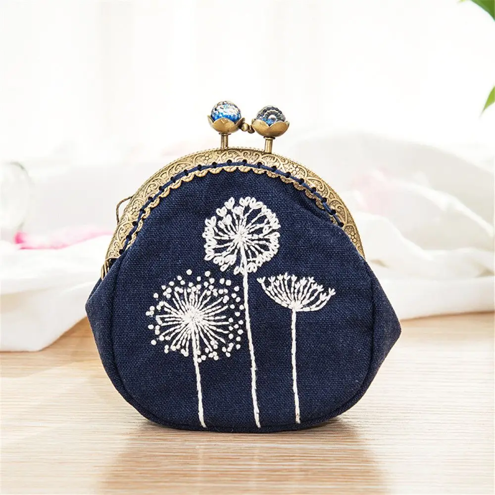 

Women Gift DIY Crafts Handmade Embroidery Starter Kit Flower Patterns Coin Purse Wallet Cross Stitch