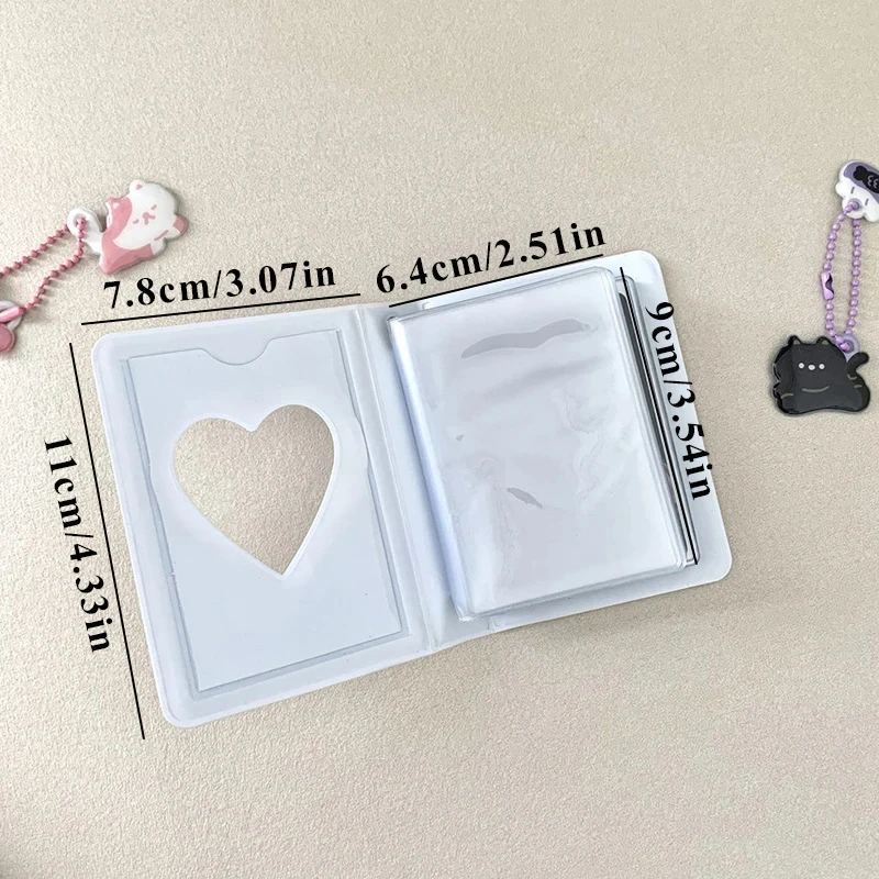 36 Cards Kpop Card Binder Name Card Book Photocard Holder Cute Bear Photo Album 3 Inch Love Heart Hollow Picture Storage Case