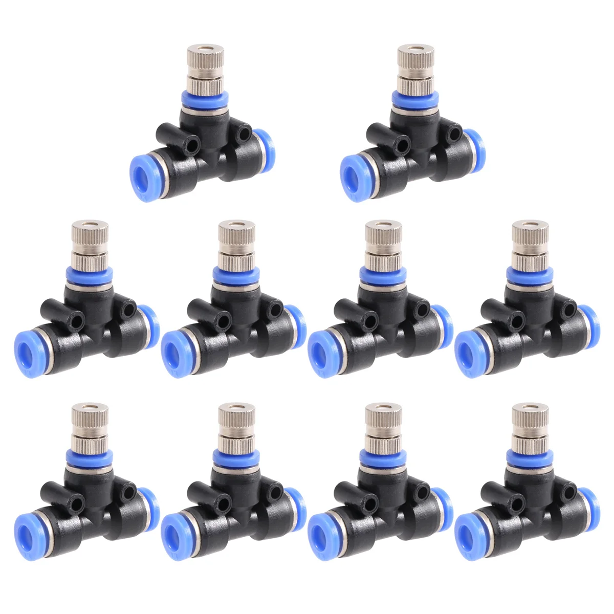 Kit de boquillas de nebulización de 1/4 pulgadas, dispositivo de refrigeración por pulverización, conectores para sistema de refrigeración de agua al aire libre, 10 piezas