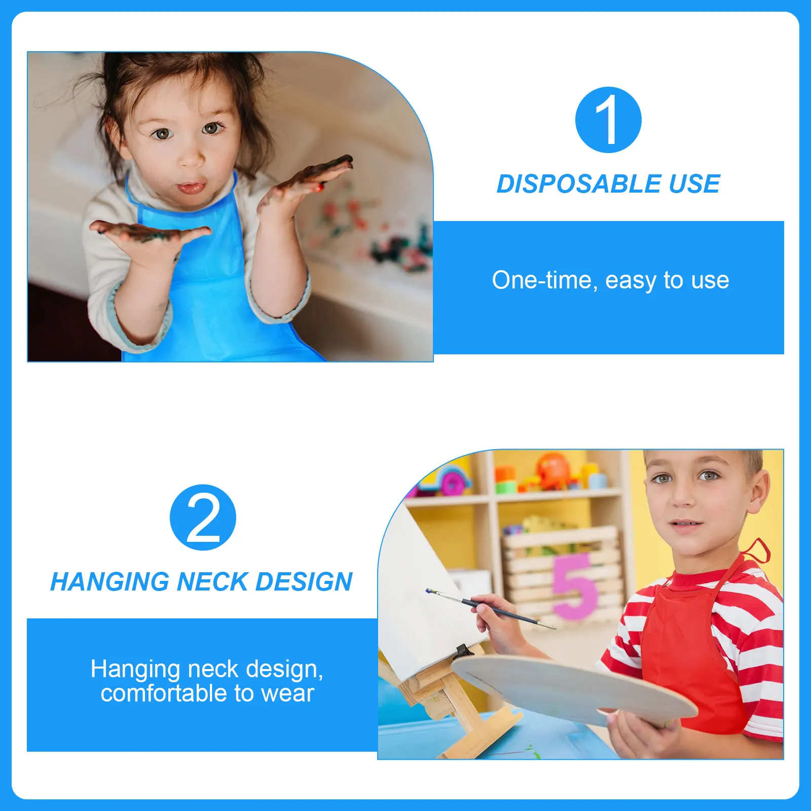 

8 Pcs Kids Painting Apron Non Woven Waterproof Smock for Baking Protect Clothes Easy Clean