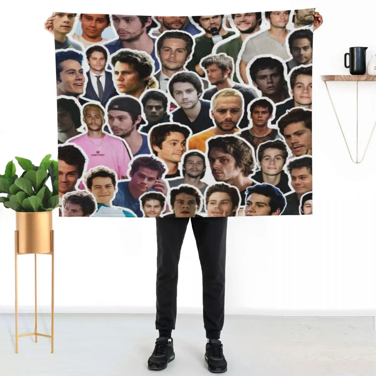 Dylan Obrien Collage Throw Blanket couch cozy soft plush fuzzy picnic outdoor blanket