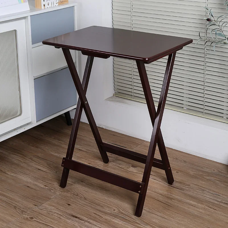 

Простой складной стол из массива дерева, небольшой бытовой портативный обеденный стол, прямоугольный учебный и письменный стол, место для хранения на балконе