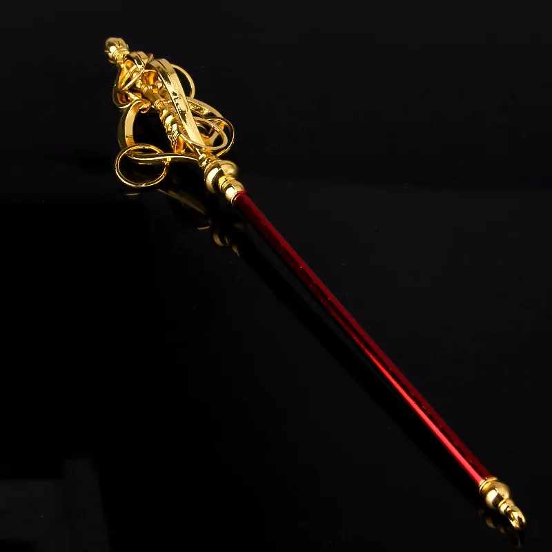 22 سنتيمتر/8.66in رحلة إلى الغرب تانغ الراهب تسعة حلقات القصدير قضيب سبيكة نموذج المفاتيح سبائك الزنك حلية سلاح لعبة السيف الصبي هدية #6