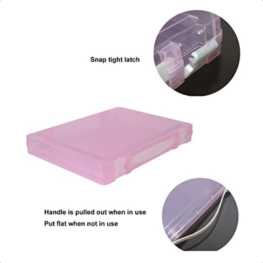 3 Pack Plastic Portable Project Case with Handle Scrapbook Paper Storage Organizer Box Art Craft Container Box Plastic File Cas