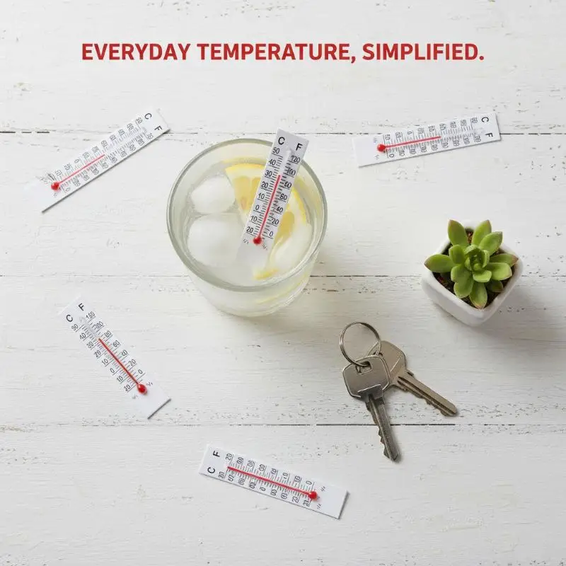 Picture 5: 10 Pcs 5cmX1.1cm Miniature Paper Cardboard Thermometer Indoor -20-50 Celsius