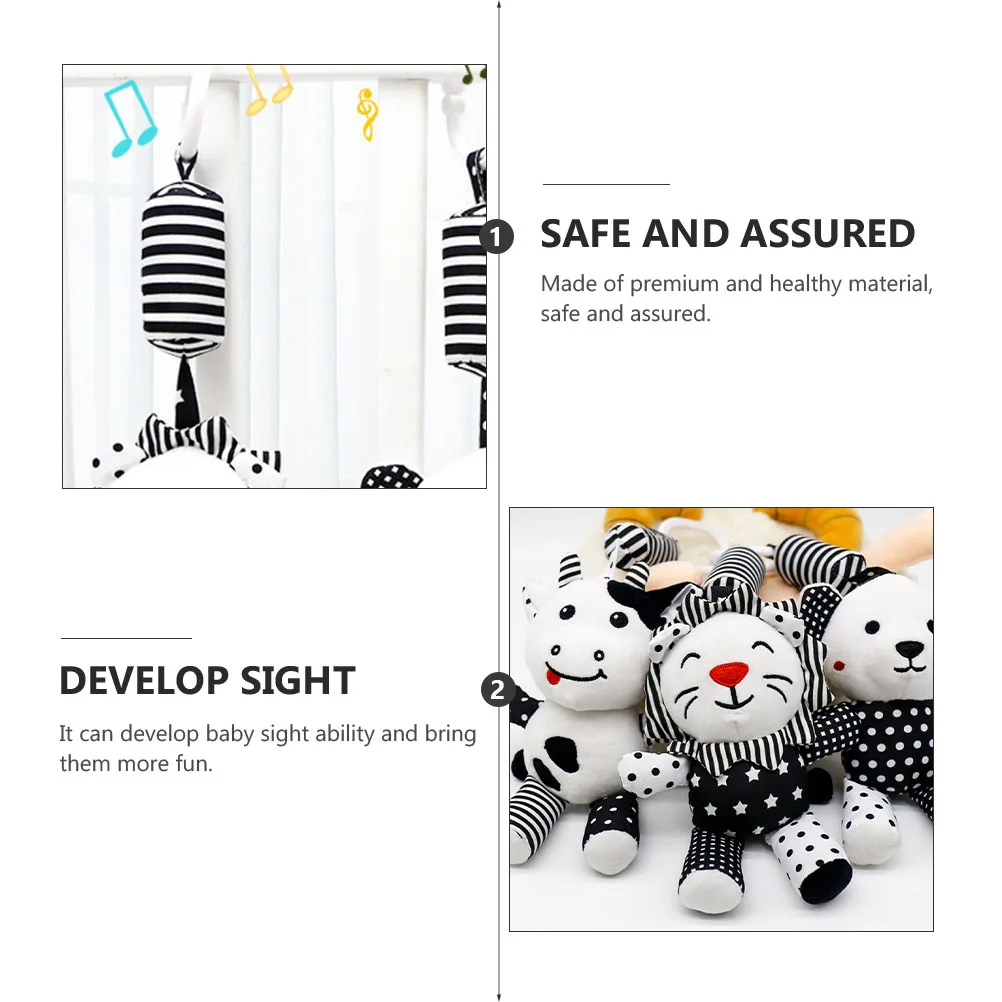 1pc Black White Mobile Premium Baby Grasping Early Education Rattle Pendant Animal Hanging Wind Chime Themed Hanging Wind Chime