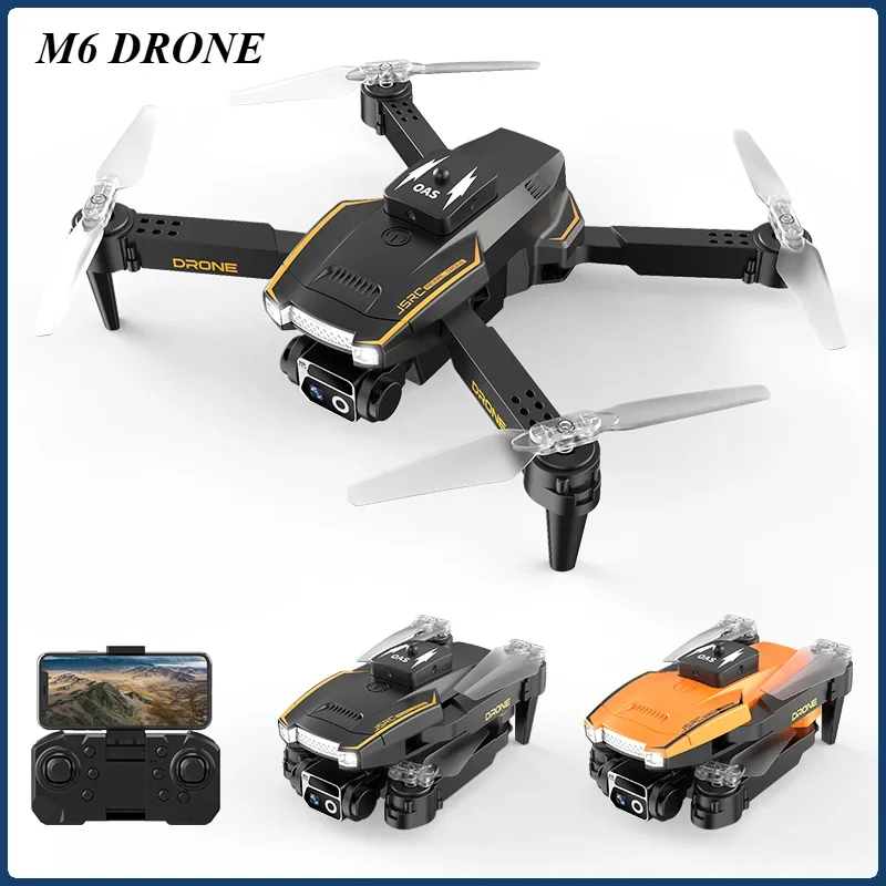 New M6 Drone professionnel Dual Camera Drones Electric adjustment 360 ° Obstacle Avoidance Optical Flow Positioning Dron Toys