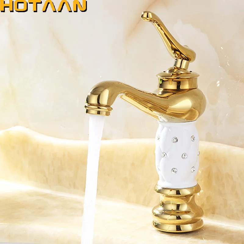 Hotaan Bateria umywalkowa Kran wodny Mosiężna bateria umywalkowa Solid Chrome Zimna i ciepła woda Jednouchwytowa bateria zlewozmywakowa — zdjęcie 5