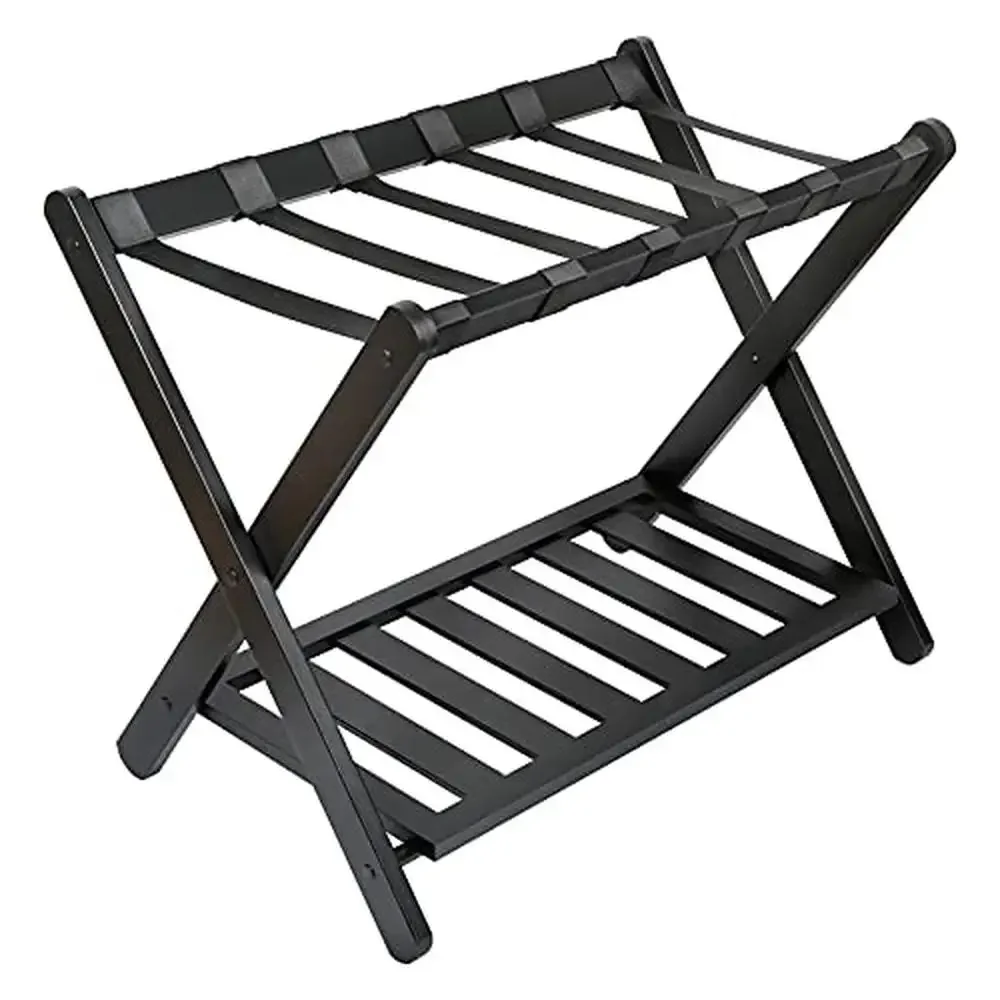 Bamboo Wood Luggage Rack Shelf Strong Version Suitcase Holder Hotel Guest Room Storage Organizer Tray Shelf Shoe Rack Bag Rack