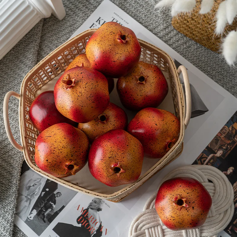 Simulation Pomegranate Artificial Fruits Model Fruit Shop Display Sample Kitchen Ornaments Photography Props DIY Party Home Deco