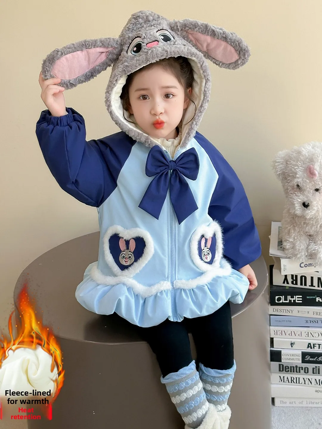 

Зимнее пальто Princ Sle Fce на подкладке для девочек, куртка-полицейский кролика, хлопковая одежда, зимняя верхняя одежда