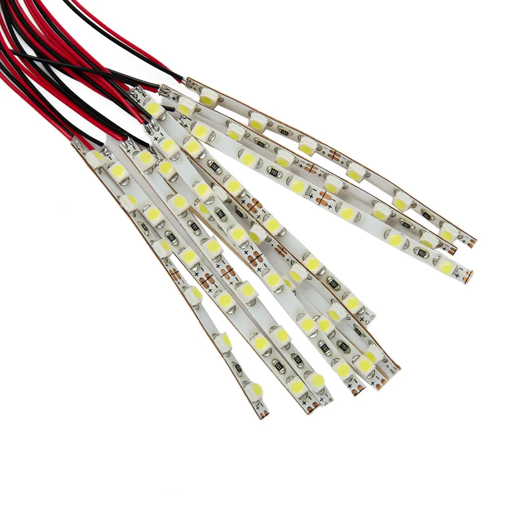 Flexible LED Strip Lights (Set of 10) Suitable for Miniature Layouts and Model Train Accessories Works on AC/DC