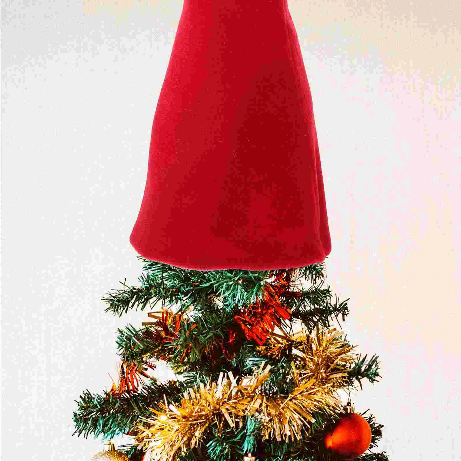 4 pezzi regalo guanti invernali cappello da Babbo Natale topper per albero di Natale forniture per feste di Natale