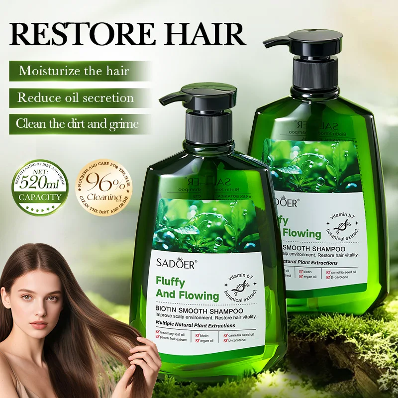

520ml Biotin Softening Shampoo, Deep Cleansing Hair Shampoo Moisturize The Hair Reduce Oil Secretion Clean The Dirt and Grime