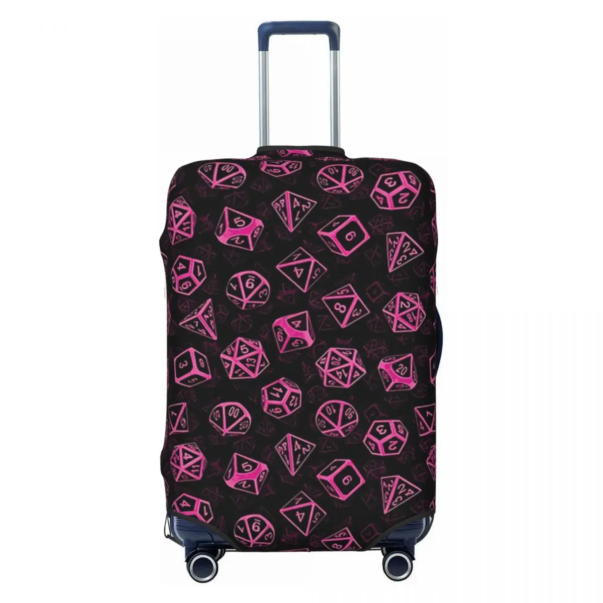 D20 Dice Set Pattern (Pink) Print Luggage Protective Dust Covers Elastic Waterproof 18-32inch Suitcase Cover Travel Accessories