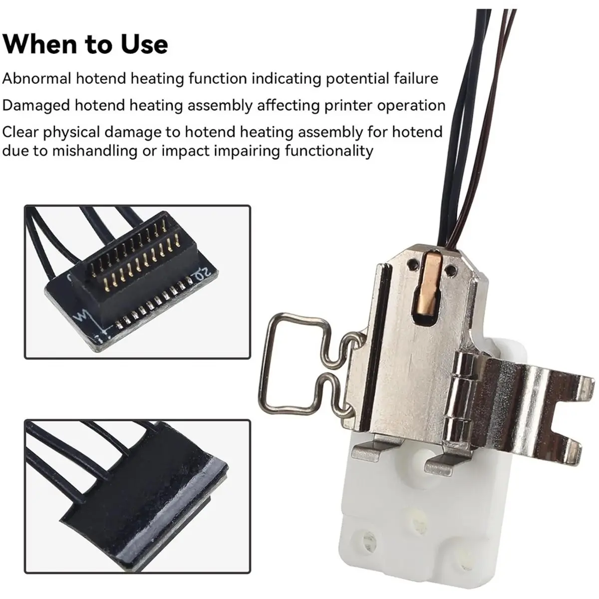 H2S Hotend Heating Assembly Kit for H2S, Quick-Change Heater Component with Heater Cartridge, Thermistor