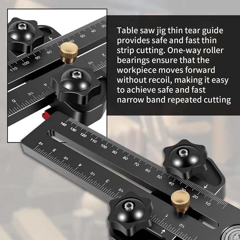 GTBL Enduring Thin Rip Jig Table Saw Jig Safe Woodworking Tools Fast Thin Ripping Precise Fine Cutting Thin Rip Jig